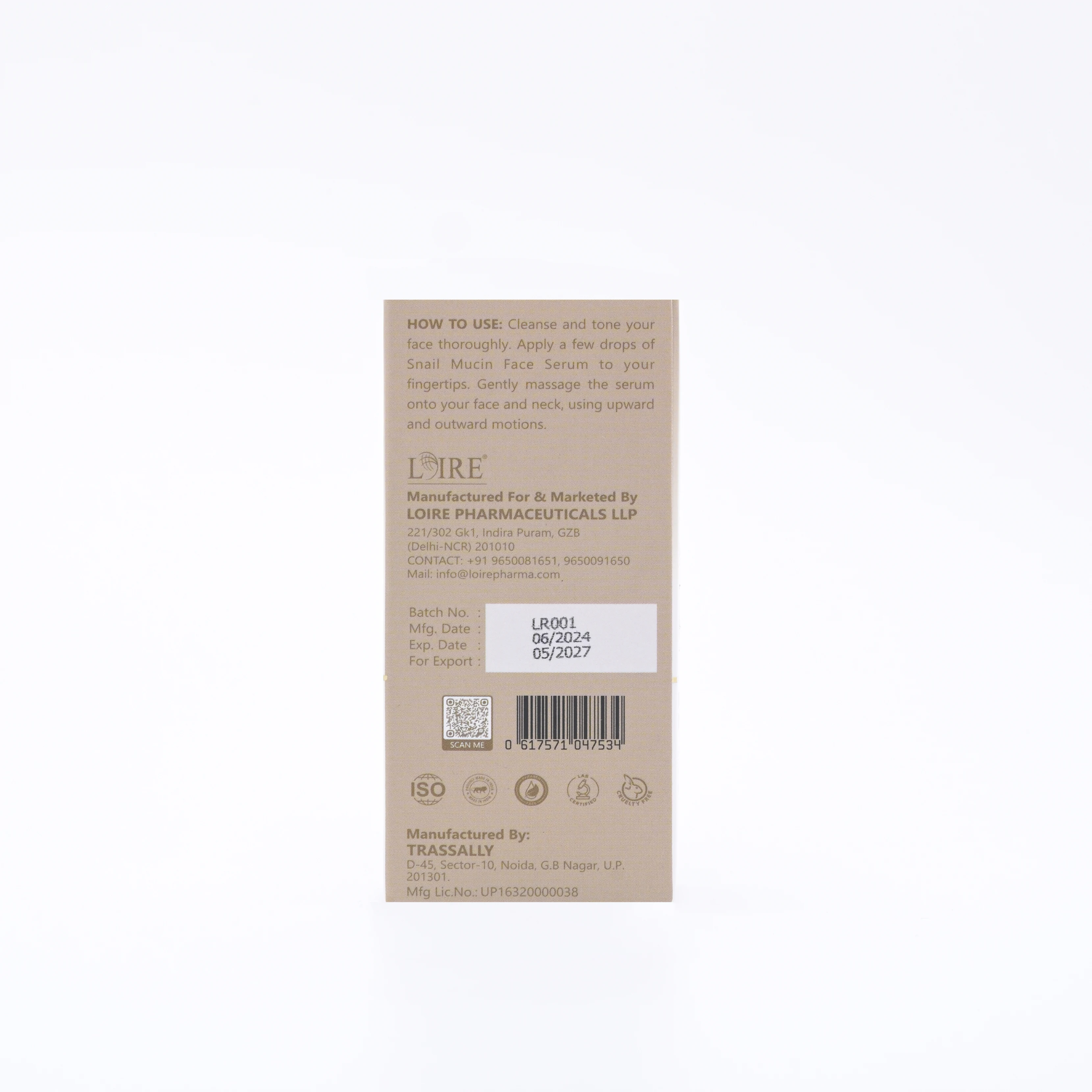 LOIRE Snail Mucin Face serum 30ml
